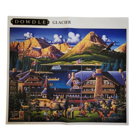 Glacier National Park Dowdle 500 Pc Puzzle Montana to Canada Folk Art kids/adult - Picture 8 of 8